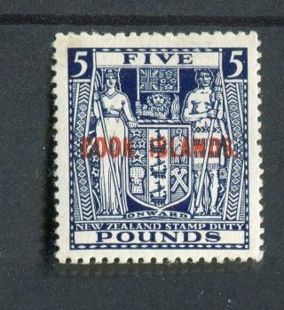 Cook Islands Kgvi 1943 - 54 £5 Indigo - Blue Sg136 Mlh