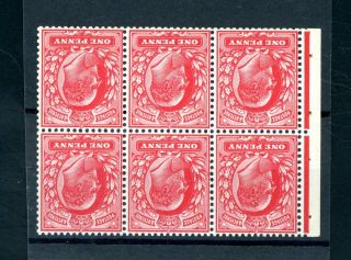 Inverted Watermark 1d 1902 Booklet Pane Of (6) Unmounted (o394)