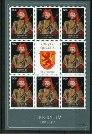 Gambia 2012 Mnh Kings & Queens Of England Henry Iv 8v M/s Royalty Stamps