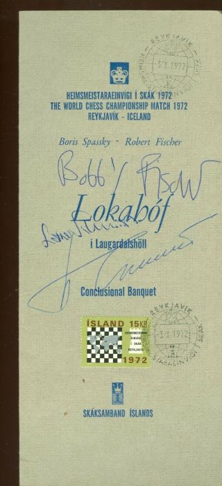 Iceland Chess Bobby Fischer Vs.  Spassky Match - Exceptional Memorabilia