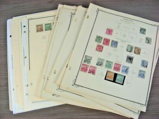 Barbados,  Assortment Of Stamps Mostly Hinged On Pages,  Stock Pages