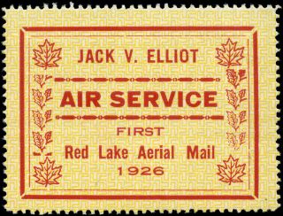 Canada Cl7 Vf Og Nh 1926 Semi - Official Jack V.  Elliot Air Service Red Lake
