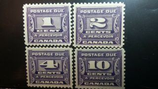 Canada Postage Due 3rd Issue J11 - 14 Vfmnh Cv$230