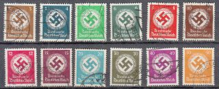 Germany - 1934 Official Stamp Set (wmk. ) Sc O80/o91 - (7420)