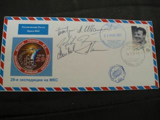 Iss 29 Flown Boardpost Orig.  Signed Crew,  Space