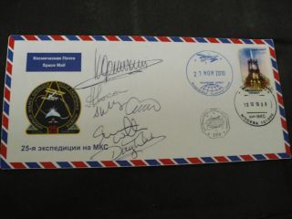 Iss 25 Flown Boardpost Orig.  Signed Crew,  Space