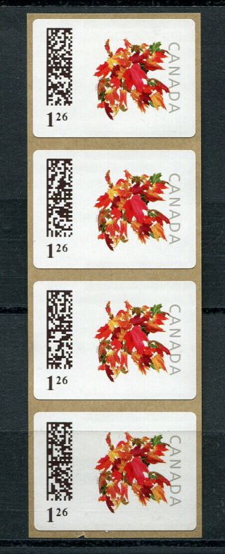 X106 - Canada Cp12i Kiosk Stamps 2nd Printing Mnh Coil Strip Of 4.  Scarce