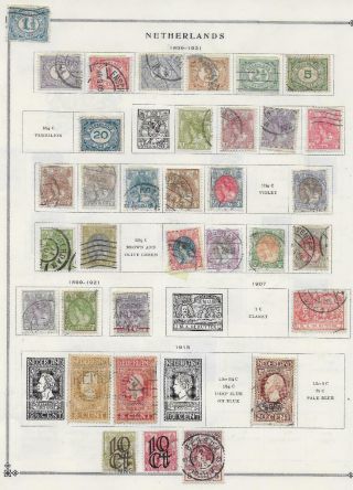 34 Netherlands Stamps From Quality Old Album 1899 - 1921
