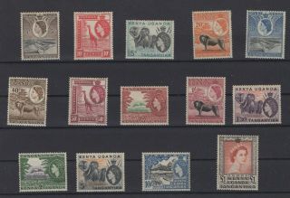 Kenya Uganda,  Tanganyika,  Stamps,  1954,  Mi.  92 - 105.
