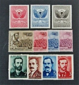 Nystamps Albania Stamp 461//474 Og H $37
