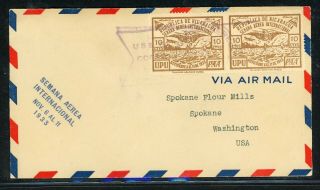 Nicaragua Postal History: Lot 171 1933 Air Mail Week Managua - Spokane $$$