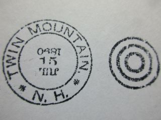 Historic Twin Mountain NH Post Office Hand Cancel Stamp 1890 Bullseye Cancel (jk) 2