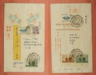 Korea 1962 Fdc Joining Of Icao 10th Anniv S/s 125840