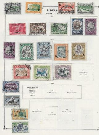 21 Liberia Official Stamps From Quality Old Album 1921 - 1923