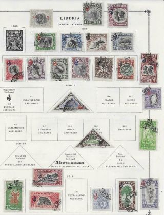 24 Liberia Official Stamps From Quality Old Album 1906 - 1918