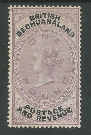 British Bechuanaland Sg20 The Scarce 1888 £1 Lilac And Black Cat £900