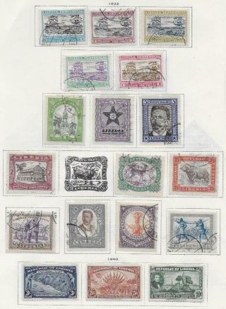 18 Liberia Stamps From Quality Old Album 1923 - 1940