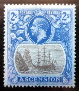 Ascension Island 1924 G.  V - 2/ - " Cleft Rock " Variety Sg19c Mounted Nc1826