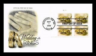 Dr Jim Stamps Us Wedding Rings Plate Block First Day Cover Art Craft