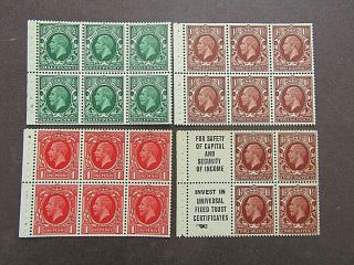 Great Britain - Range Of 1930s Gv Booklet Panes - Fine Mnh