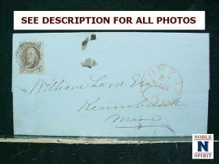 Noblespirit (mc) Exceptional 1850 Us No.  1 On Folded Letter = $450 Cv
