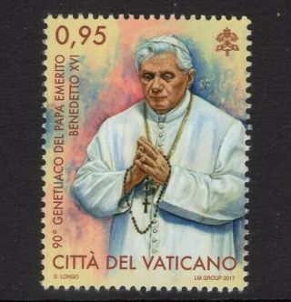 Vatican City 2017 Scott Nh 1650 Pope Benedict Xvi 90th Birthday - Usa Ship