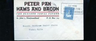 1940 Newfoundland Advertising Slogan Cover Peter Pan Hams And Bacon Co733