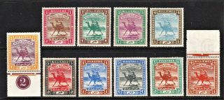 Sudan.  1902 - 21 Camel Postman Set To 5p.  Wmk Star & Cres.  Ord Pap.  M/mnh.  Sg18 - 27