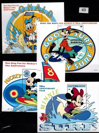 / Antigua - Mnh - Disney - Animals - Donald - Mickey - Goofy - Minnie