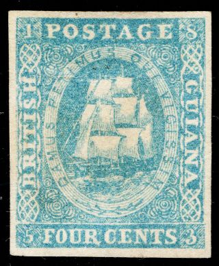 British Guiana - 1853 4c Pale Blue -
