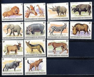Burundi 1983 African Wild Animal Topical Set 589 - 601 Mnh Vf Complete 1287.  00