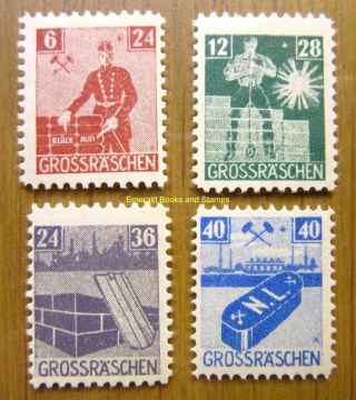 Ebs Germany 1946 Locals Grossraeschen Großräschen Michel 43a - 46a Mh