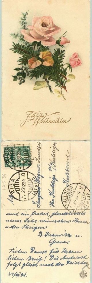 Latvia 1924 Postcard Riga.  D6512