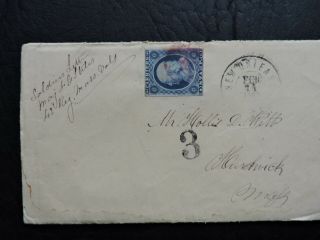 1863 MA SOLDIER LETTER CAMP FARR LA,  RARE STAMP CARRIER PROOF,  CONFEDERATE NOTE 2