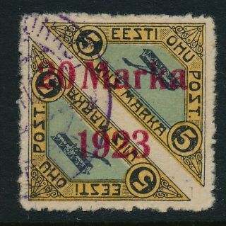 Estonia.  1923.  20 M/5,  5 M Airmail.  Scarce - - W/certificate - -