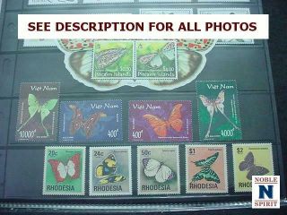 NobleSpirit STE} WW MNH Butterfly Sets,  Singles,  S/S,  PROOFS & Scouts 10