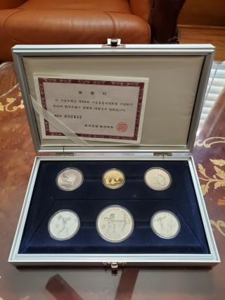 1988 Seoul Olympic Xxiv Olympiad Six Piece Proof Set Gold Silver Coins W/box