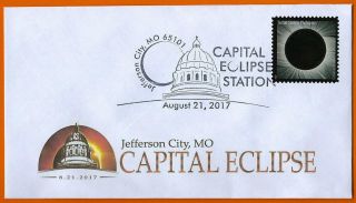 Total Eclipse Of The Sun.  Jefferson City Missouri.  Postal Event Cover And Stamp
