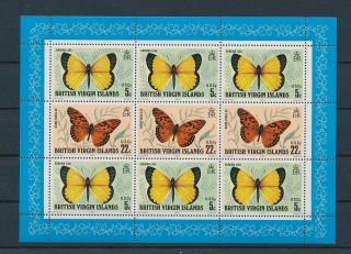 Lk64106 British Virgin Islands Insects Bugs Flowers Butterflies Sheet Mnh