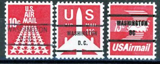 Washington Dc Air Mail Precancels Set Of 3 Mnh Stamps Scott 