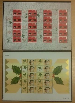 Gb 2001 Rare Consignia Generic Smilers Stamps Sheets Ls2a & Ls3a Cat £1200