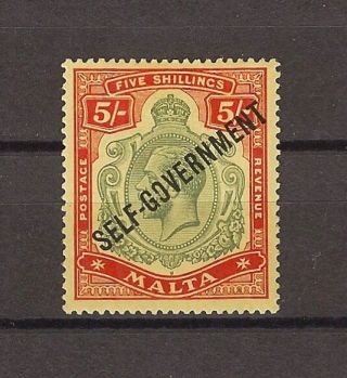 Malta 1922 Sg 113c " Lines Omitted From Scroll " Fine Cat £375