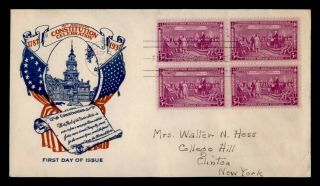 Dr Who 1937 150th Anniversary Of The Constitution Block Fdc C135262