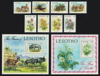 Lesotho Wild Animals Flowers 8v,  2 Mss Mnh Sg 766 - Ms774