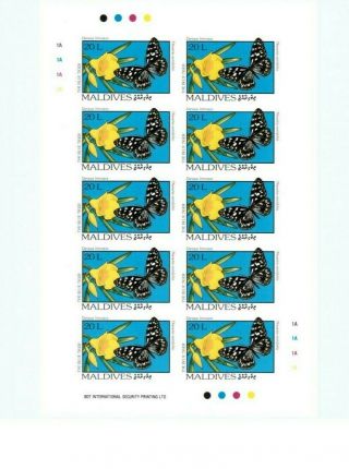 SPECIAL LOT MALDIVES SC 1893 - 1904 Butterflies - IMPERF - Set of 12 Sheets MNH 10
