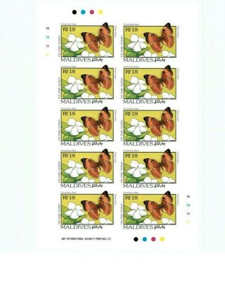 SPECIAL LOT MALDIVES SC 1893 - 1904 Butterflies - IMPERF - Set of 12 Sheets MNH 9