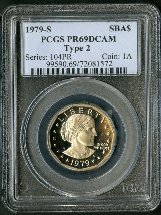 Us Coin 1979 S Susan B Anthony $1 Type 2 Pcgs Proof Pr69dcam