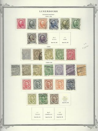 Classic Luxembourg.  60//89.  &.  1891/1926.  28 Diff.  Scv $38.  55