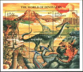 Stamps In Miniature Sheet Fauna Dinosaurs 2000 From Maldoves // Avdpz