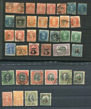 (se352) Chile Old Stamps Coat Of Arms Vf Cancellations Columbus